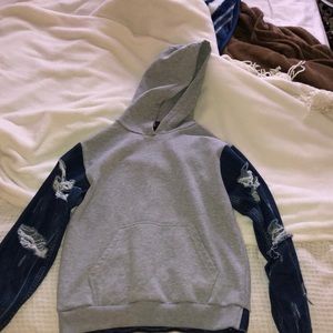 Gray denim hoodie
